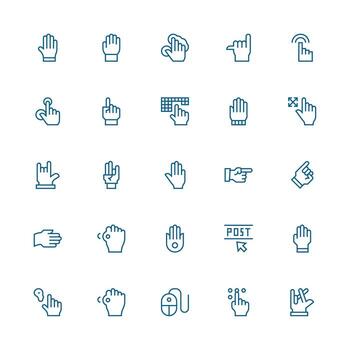 hacer clic icono conjunto con 25 medio carrera contorno gráficos compacto icono paquete vector