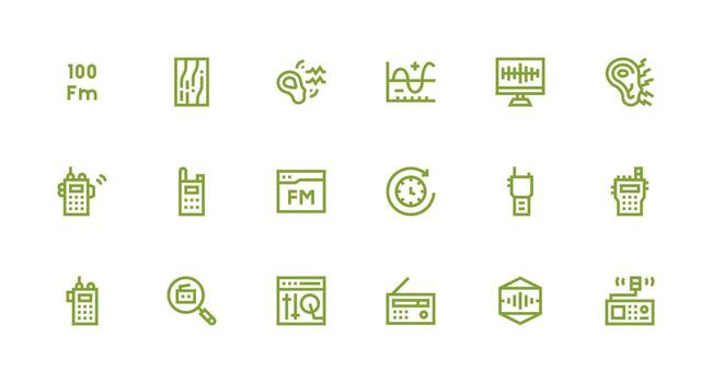 Strong Stroke Line Icons from Frequency Set with 18 Vectors Icon Pack for Various Themes