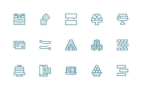 15 regular línea estilo íconos desde apilado colección diseño Listo icono conjunto para equipos vector