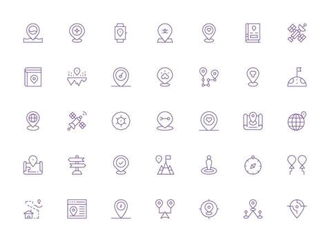 Light Line Icons from Gps Set with 35 Vectors Design Icon Pack