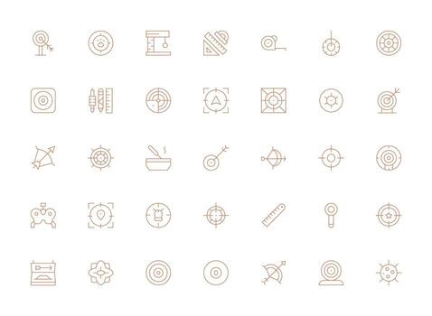 exactitud icono conjunto con 35 ligero línea gráficos ui icono conjunto vector