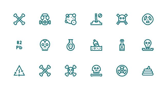 18 Strong Stroke Line Style Icons from Toxic Collection Icons Built for Visual Consistency Pack vector