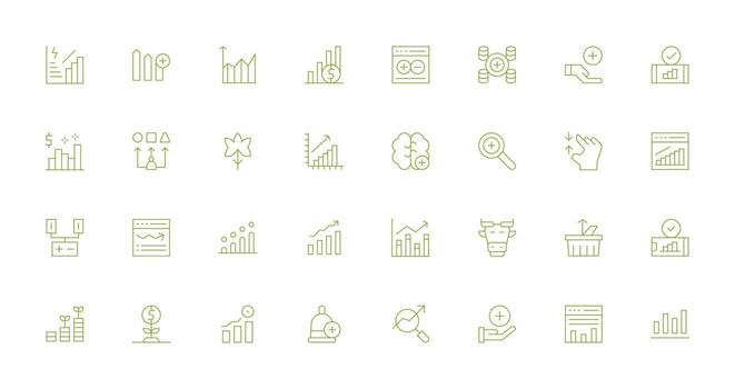 32 Delgado línea diseños para incrementar íconos interfaz íconos para diario utilizar vector