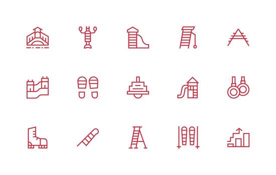 15 Regular Line Icons for Climbing Graphics Scalable Icons for All Themes vector