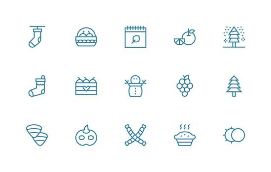 regular línea íconos desde estacional conjunto con 15 vectores icono paquete para ui