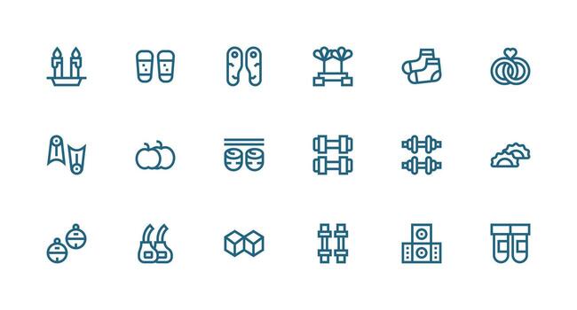 Strong Stroke Line Icons from Pair Set with 18 Vectors UI Icon Set