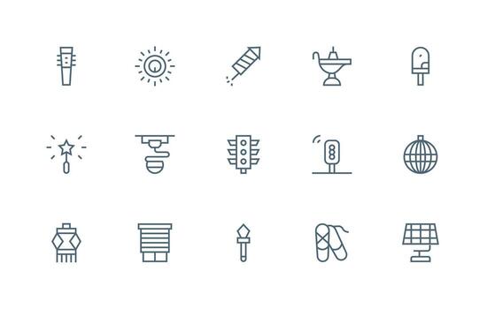 Regular Line Icons from Light Set with 15 Vectors Glyph Icon Series