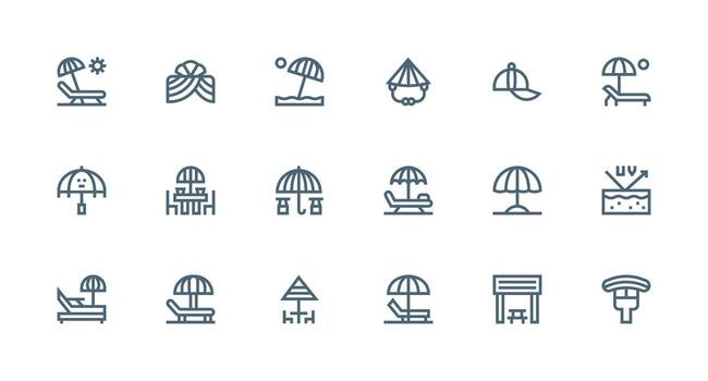 Shade featuring 18 Icons in Strong Stroke Line Design Minimal Icon Set for Interface Projects vector