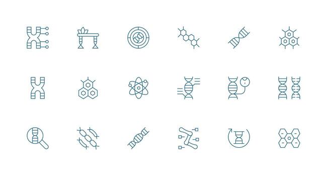 mínimo línea estilo molecular íconos con 18 vectores interfaz icono colección