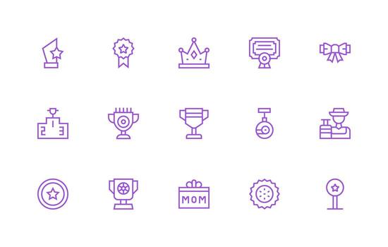 Honor featuring 15 Icons in Regular Line Design Clean Icon Set Icon Pack for UI Projects vector