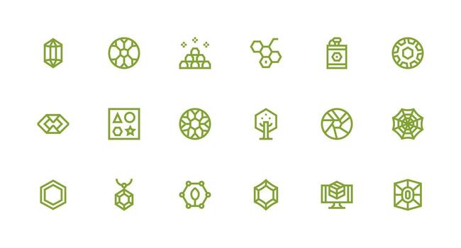 18 Strong Stroke Line Style Icons from Hexagon Collection Smart Icon Collection vector