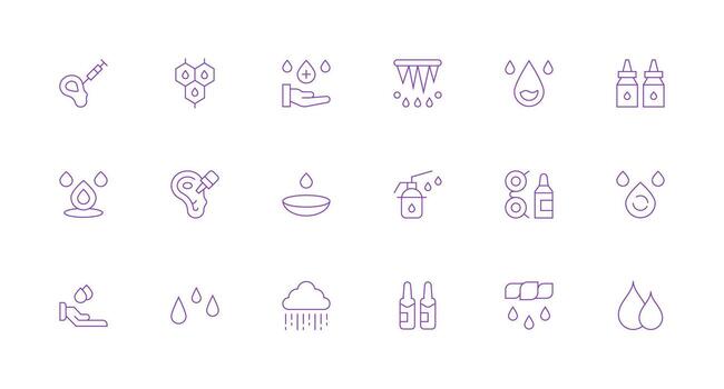 Drops featuring 18 Icons in Minimal Line Design Simplified Icon Pack for Visual Tools vector