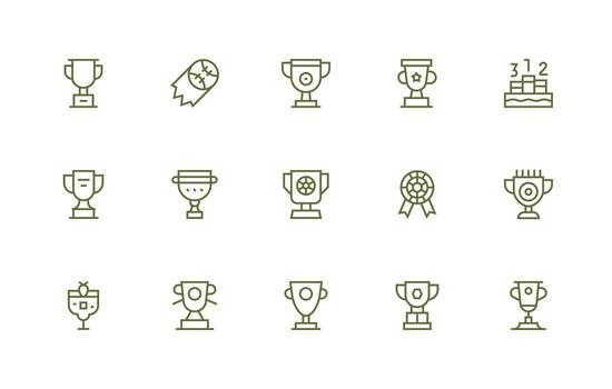 Third Place Icon Collection with 15 Regular Line Designs Essential Icons for Rapid UI Building vector