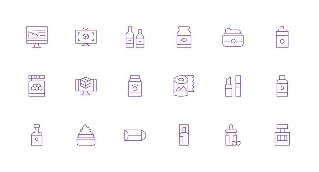 mínimo línea estilo producto diseño íconos con 18 vectores ui y ux enfocado icono colección
