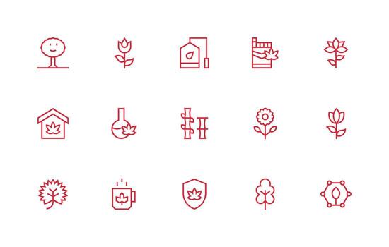 15 regular línea diseños para hoja íconos equilibrado icono conjunto para funcional diseño vector
