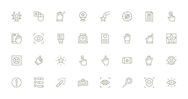 Highlight Set with 32 Thin Line Icons Editable Icon Collection vector