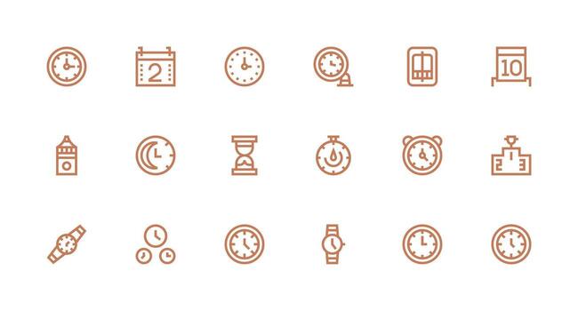 Second Set with 18 Strong Stroke Line Icons Complete Icon Bundle for Web Design vector