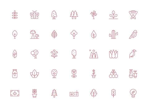 35 Light Line Icons for Ecology Graphics UI and UX Focused Icon Collection vector