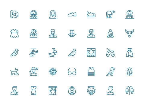 35 Regular Clean Line Icons for Silhouette Graphics User Interface Icons for Digital Products vector