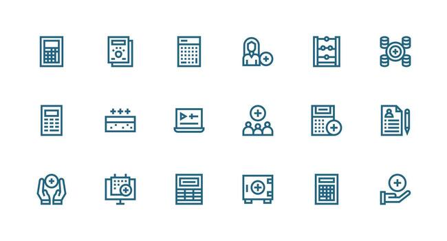 Add Design Icons featuring 18 in Strong Stroke Line Style Well-Structured Icons for Creative Use vector