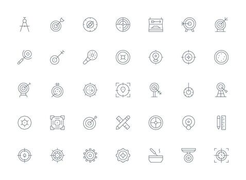 ligero línea estilo exactitud íconos con 35 vectores interfaz íconos para diario utilizar