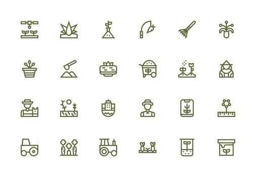 Soil featuring 24 Icons in Thick Line Line Design Functional Icon Series vector