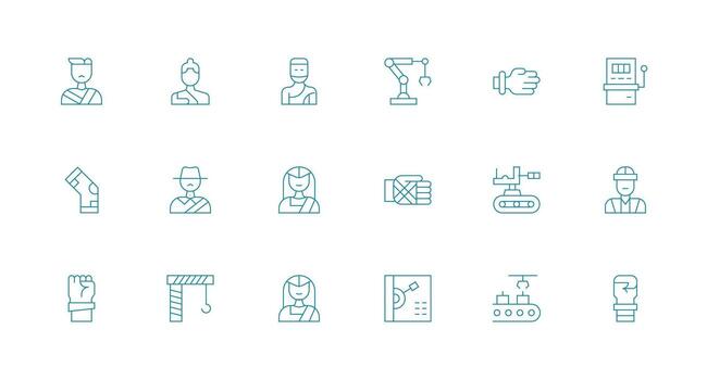 18 Icons for Arm in Minimal Line Format Neatly Designed Icons for Web Platforms vector