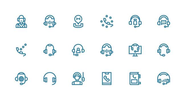 línea directa presentando 18 íconos en fuerte carrera línea diseño completamente editable icono conjunto para web vector