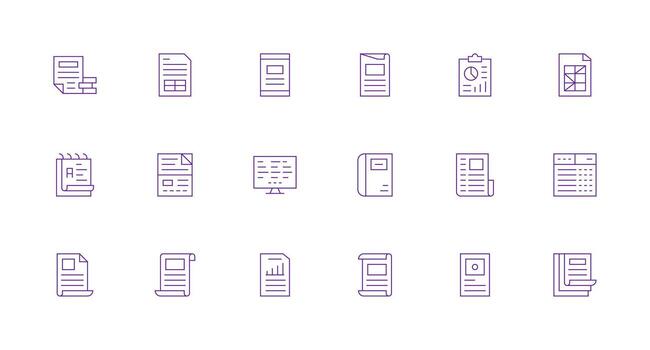 mínimo línea estilo sobresalir íconos con 18 vectores aplicación icono paquete