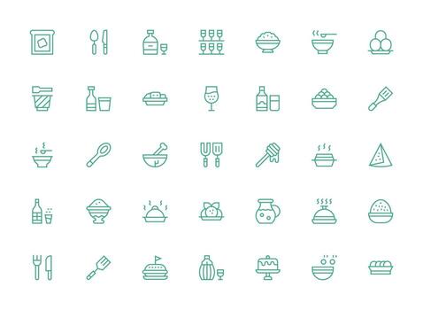 35 regular limpiar línea íconos para servicio gráficos digital producto íconos para rápido entrega vector