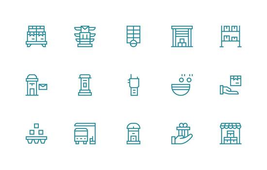 15 íconos para recepción en regular línea formato de uso múltiple icono diseño paquete vector