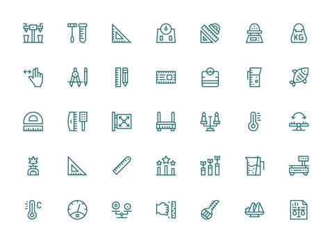 35 regular limpiar línea vectores para escala tema núcleo icono colección para diario Tareas