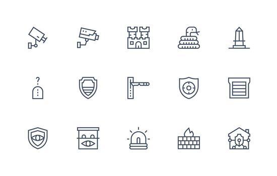 Regular Line Icons from Security System Set with 15 Vectors Compact Icon Pack