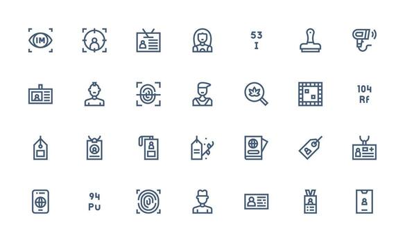 28 Bold Line Style Icons from Identification Collection Full Icon Library for UI Designers vector