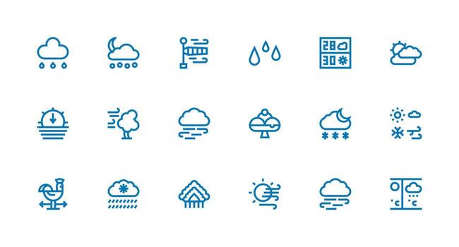 fuerte carrera línea estilo pronóstico íconos con 18 vectores mínimo icono paquete