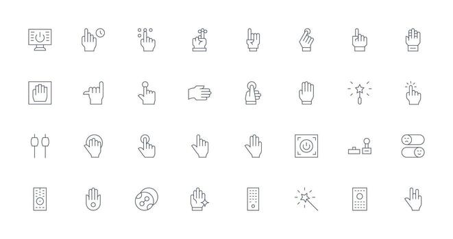 activar visual paquete conteniendo 32 Delgado línea íconos versátil icono colección para diseñadores vector