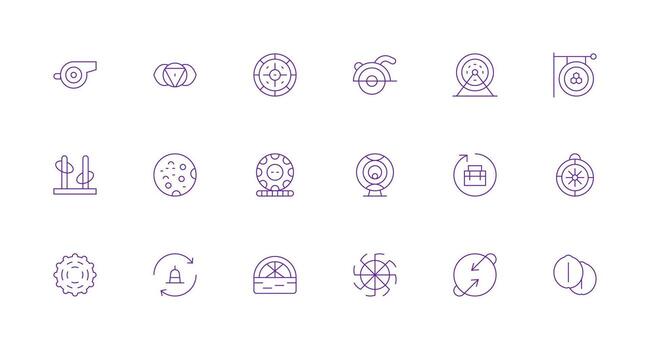 Minimal Line Style Circular Icons with 18 Vectors Modern Icon Set
