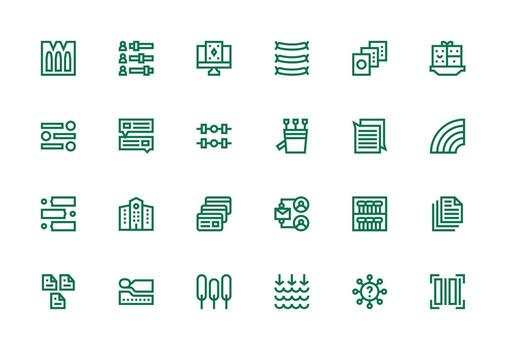 24 grueso línea línea estilo íconos desde múltiple colección diseño icono colección vector