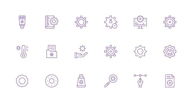 Customize Set with 18 Minimal Line Icons Compact Icon Set vector
