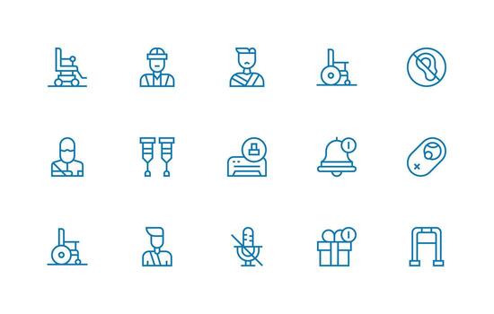 15 Icons for Disabled in Regular Line Format Digital Product Icons for Fast Delivery vector