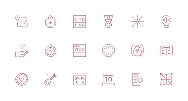 Minimal Line Style Points Icons with 18 Vectors Flat Icon Set