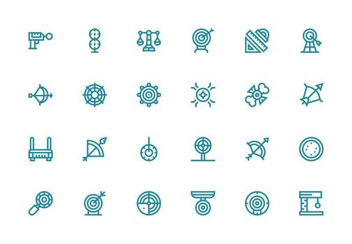 Accuracy Set with 24 Thick Line Line Icons Clear and Concise Icon Set Collection vector