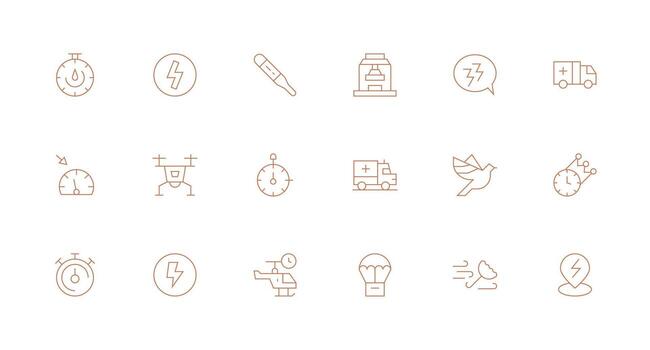Minimal Line Style Rapid Icons with 18 Vectors Minimal Icon Set for Interface Projects