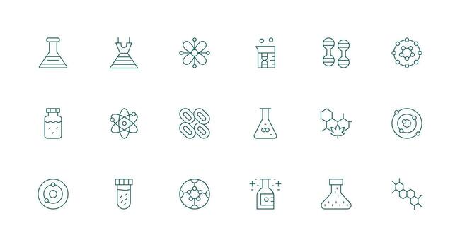 Compound Icon Set with 18 Minimal Line Graphics Web and App Icon Pack Collection vector