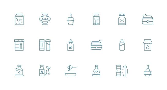 tarro conjunto con 18 mínimo línea íconos rápido acceso íconos para ui desarrollo vector