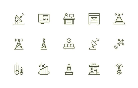 15 regular línea estilo íconos desde recepción colección lleno icono biblioteca para ui diseñadores vector