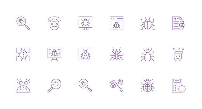 error presentando 18 íconos en mínimo línea diseño limpiar icono conjunto icono paquete para ui proyectos vector