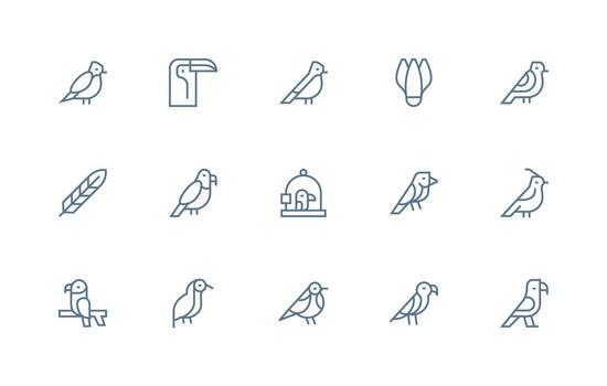 15 íconos para plumado en regular línea formato funcional icono serie vector