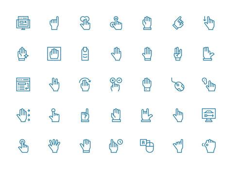 Cursor Set with 35 Regular Clean Line Icons Multi-Purpose Icon Pack for Templates vector