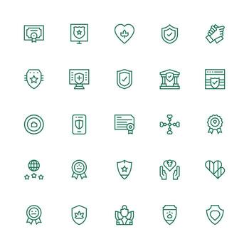 25 Medium Stroke Outline Icons for Trust Graphics Flexible Icon System for Web Interfaces vector